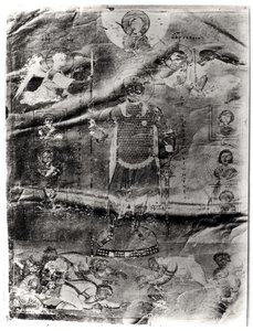Emperor Basil II Receiving a Crown and a Lance from Two Archangels Given by Christ by Byzantine